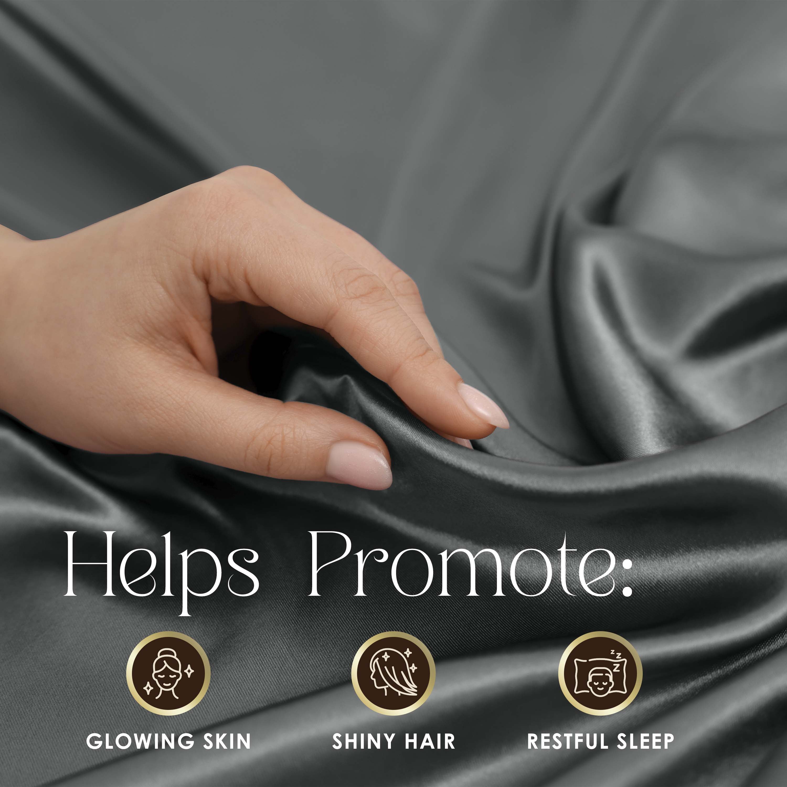 Martex Elegance 4-Piece Queen Satin Sheet Set | Silky Smooth | Great for Hair & Skin | Silver