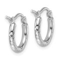 thumbnail image 5 of Diamond2Deal 10K White Gold Diamond-Cut 2mm Round Tube Hoop Earrings for Women (L- 0.52 inch, W- 0.52 inch), 5 of 7