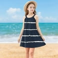 thumbnail image 1 of LOVZFMLL Robe d'Été Décontractée Sans Manches à Col Rond avec Boutons et Poches pour Filles de 2 à 12 Ans, 1 of 9