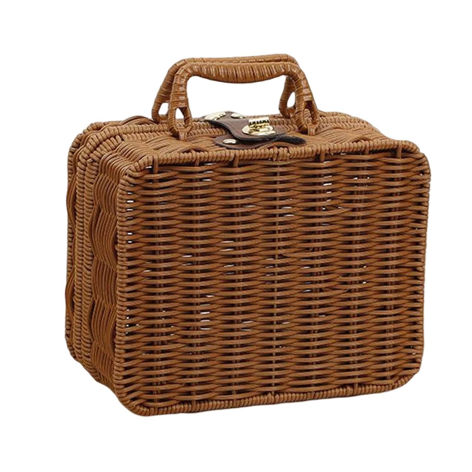 Vintage Rattan Case ,Wicker Suitcase ,Woven Wicker Storage Basket for