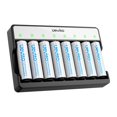 thumbnail image 1 of Pilas AA recargables de litio de 1,5 V 3600 mWh, paquete de 8 con cargador, 1 of 7