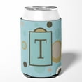 thumbnail image 2 of Letter T Initial Monogram - Blue Dots Can or Bottle Hugger, 2 of 5