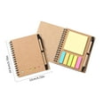 thumbnail image 7 of Spiral Notebook Steno Pads Notebook with Pen, Lined Notepad with Pen in Holder, Sticky Notes, Page Marker Colored Index Tabs Flags, 4.7"x5.7" Kraft Paper Cover Small Pocket Notebooks, 7 of 7