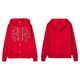 thumbnail image 3 of Sudadera con Capucha y Cremallera para Mujer, con Estampado de Calaveras de Gran Tamaño, Chaquetas Informales de Moda de Otoño e Invierno Rojo XL, 3 of 7