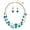 teal, variant on Women's Beaded 2 Layer Strand Statement Necklace with Earrings Collar Jewelry Set (N0003-Teal Mix)