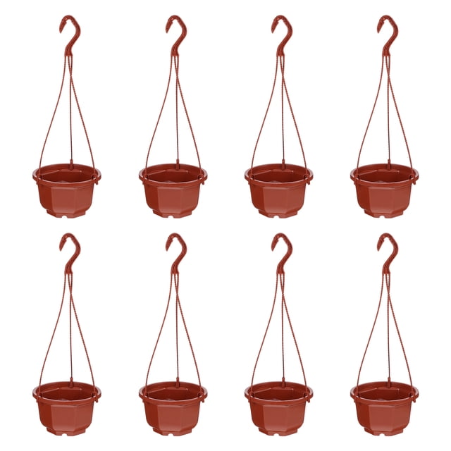 8Pcs Hanging Flower Pots Bracketplant Pots Pendant Suspended Flowerpots