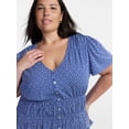 thumbnail image 4 of Terra & Sky Women’s Plus Femme Smocked Top, Sizes 0X-5X, 4 of 5