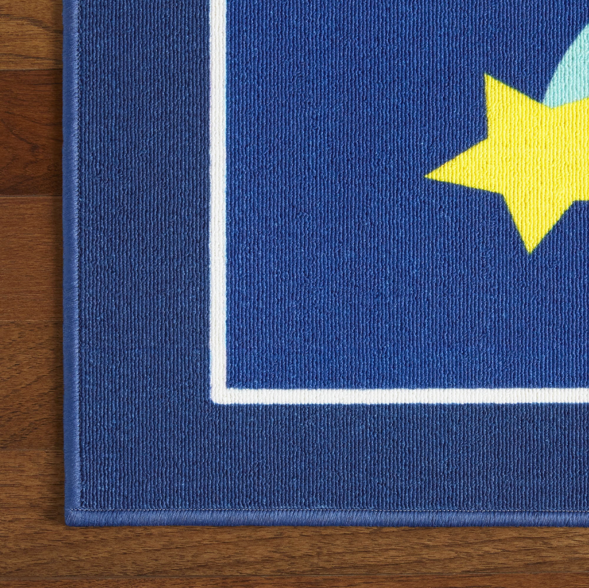 Everwash™ Imagine Hopscotch Space Kids Machine Washable Area Rug, Blue/Yellow, 6'x9'