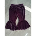 thumbnail image 5 of ITFABS Children Velvet Flare Pants Solid Color Elastic Waistband Trousers, 5 of 5