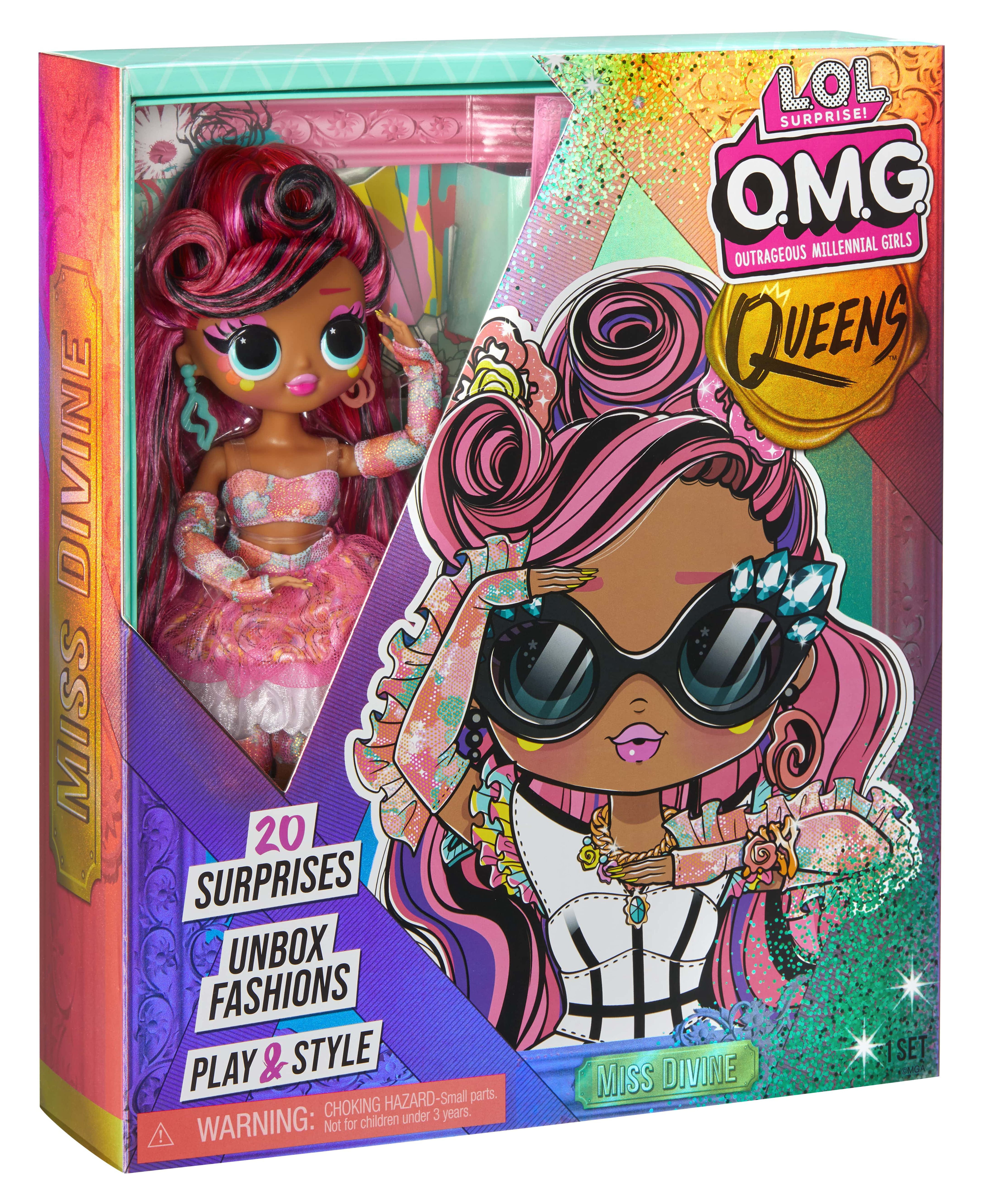 LOL Surprise OMG Queens Sways fashion doll with 20 Surprises Including  Outfit and Accessories for Fashion Toy Girls Ages 3 and up, 10-inch doll 