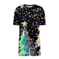 thumbnail image 5 of LEKWK Christmas Pajamas for Women Plus Size Printed Short Sleeve Crewneck Tops and Shorts 2 Piece Lounge Sets Soft Comfy Home Sleepwear Red XXXXL, 5 of 6