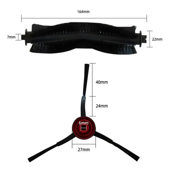 Main Brush and Side Brushes Filter Kit for Laresar Mars01 Robot Vacuum Cleaner B Laisenwei