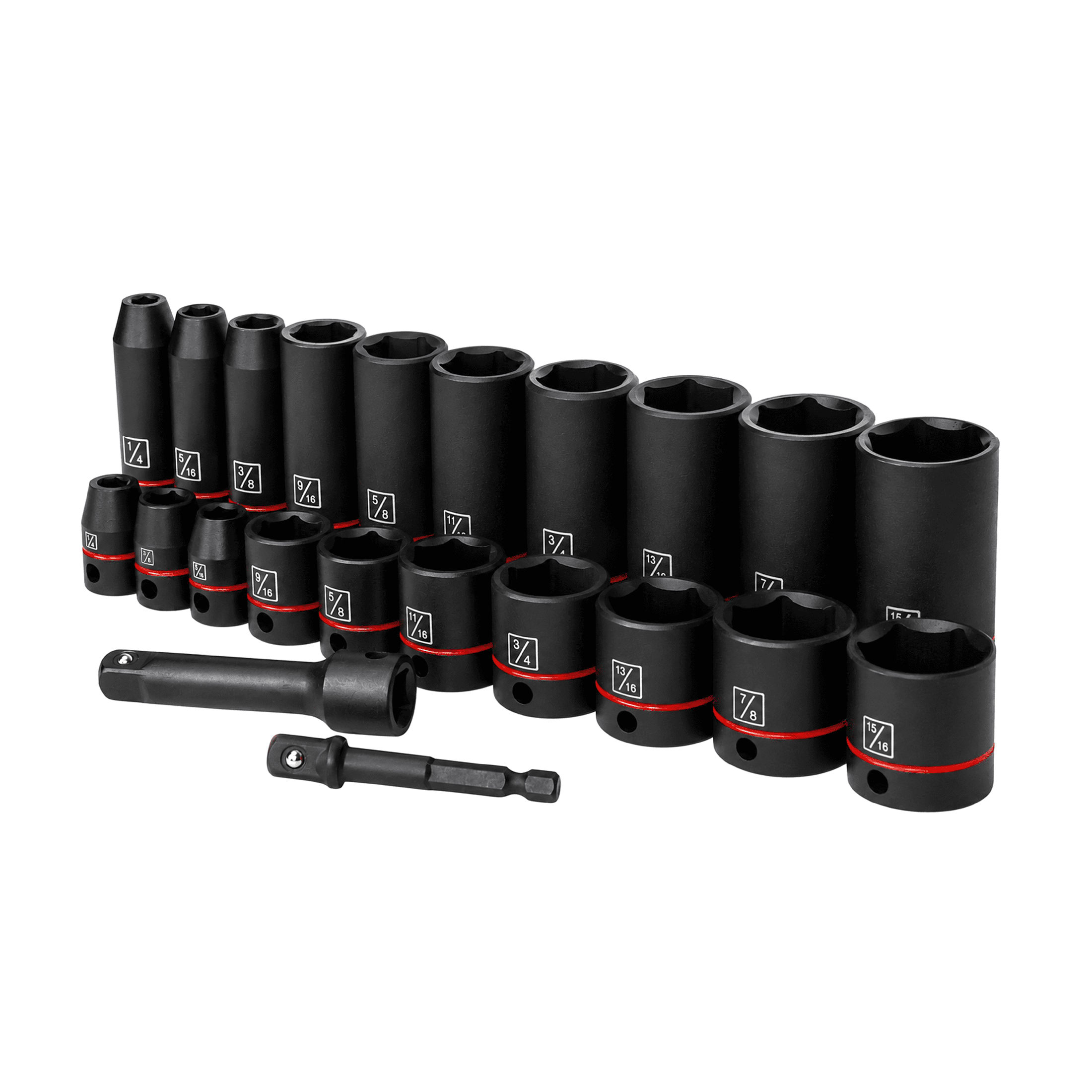 Hyper Tough 22-Piece 3/8-Inch Drive Impact Socket Set, SAE