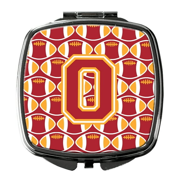 Letter O Football Cardinal and Gold Compact Mirror