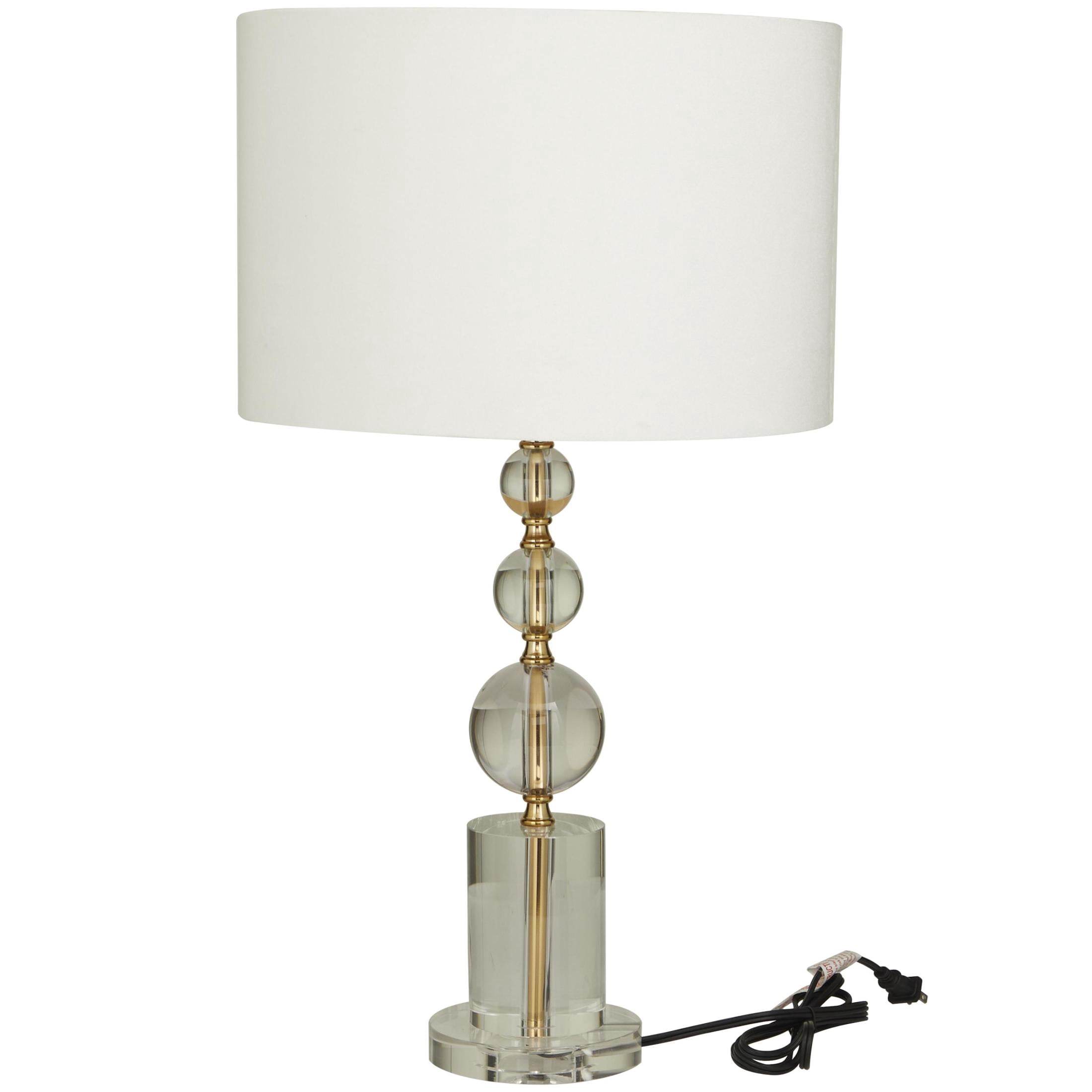 CosmoLiving by Cosmopolitan 27" Orbs Style Base Gold Table Lamp with Cream Velvet Shade