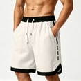 thumbnail image 2 of BELTNOV Men's Casual Loose Basketball Shorts Elastic Waist Quick Dry Breathable Running Workout Shorts with Pockets Beige, 2 of 9