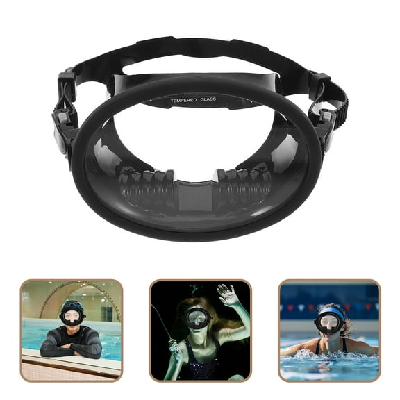 UKCOCO 1Pack Diving Goggles for Adults Anti-fog Swimming Black Silicone