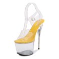 thumbnail image 1 of Modelo pasarela zapatos de mujer Sandalias finas de cristal transparentes, cómodas y transpirables, tacón súper alto, 1 of 6