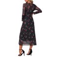 thumbnail image 3 of INSPIRE CHIC Womens Maternity 2-Piece Dress Mesh Ruched Side Bodycon Wedding Guest Cocktail Party Pregnancy Dresses XL Black Floral, 3 of 5