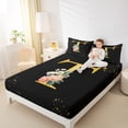 thumbnail image 4 of Homewish Gold Cartoon Monogrammed Bed Sheets for Female, Initial T Letter King Sheets, Groovy Rose Flower Sheet Set, Luxury Bedroom Decor, 4 Pieces, 4 of 7