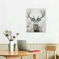 thumbnail image 2 of Creowell  Deer Wall Decor, Young Buck Canvas Art Print, Black and White Rustic Hunting Pictures, Animal Head Paintings for Bathroom Home Rustic Cabin Decor Ready to Hang 16x20 Inch, 2 of 3