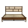 thumbnail image 4 of Grain Wood Furniture Mid Century Cane Solid Wood King Size Bed with a Brushed Walnut Finish, 4 of 6