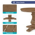 thumbnail image 4 of GDF Studio Carrick Rustic Wood Expandable Oval Dining Table, Natural, 4 of 10