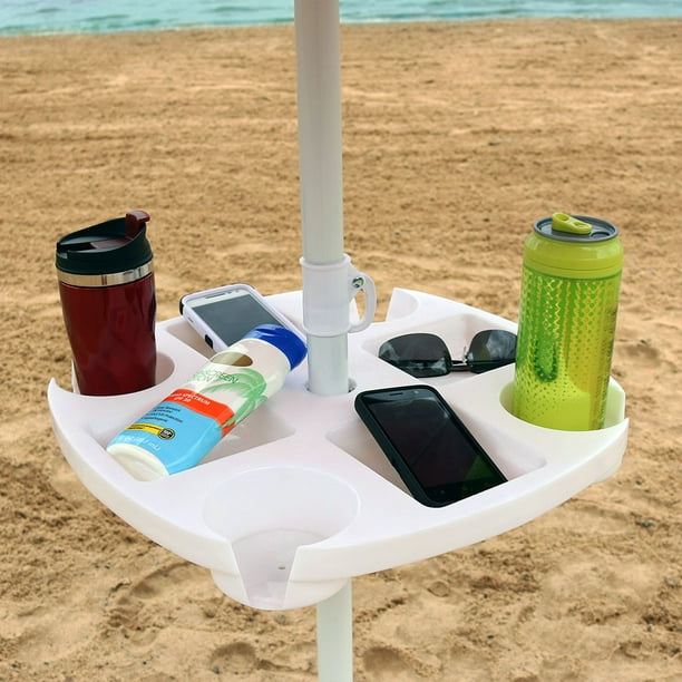 Sunnydaze Beach Umbrella Drink Snack Holder Table Accessory for Picnic