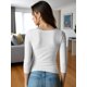 thumbnail image 3 of Blusa Mujer Manga 3 Cuartos Cuello V Comodidad y Estilo, 3 of 5