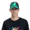 thumbnail image 4 of Fotbe Northern Lights 2 Gorro Clásico de Béisbol, Gorra Ajustable con Broche Snapback, Gorro de Exterior de Algodón Suave, 4 of 6