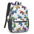 thumbnail image 2 of Monster Cartoon Truck White Pattern 17" Waterproof Oxford School Backpacks for Teens, S-Shape Padded Straps, for School, Travel, Hiking, Camping, 2 of 5