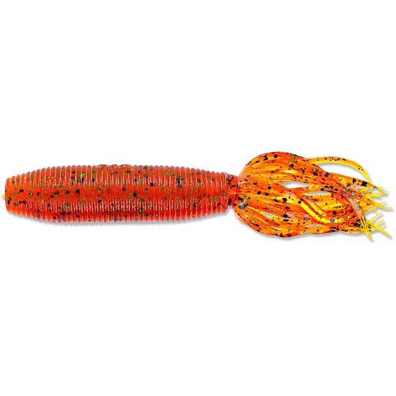 Yamamoto Baits Fat Ika Soft Bait, 10, 4in, Pumpkin with Black & Green, 92F-10-196