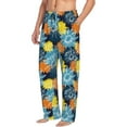 thumbnail image 3 of Kdxio Sunflowers Print Men's Sleep Pajama Pant Lounge Pants with Pockets, 3 of 8