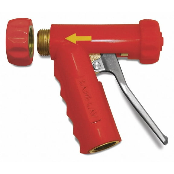 Sani-Lav Spray Nozzle,Red,Brass/SS,5-1/4" L