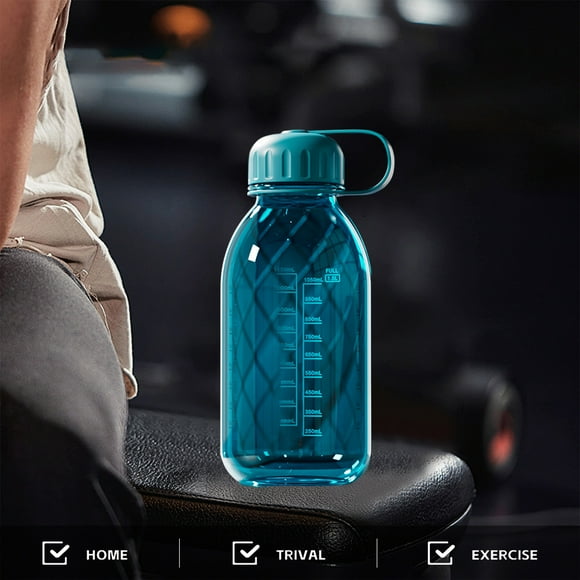 Botella De Agua Deportiva a Prueba De Fugas Con Asa, Botella De Agua Para Gimnasio De Gran Capacidad De 1500 Ml, Tapa Antiderrames De Plástico Sin Bpa Para Un Transporte Sin Complicaciones,