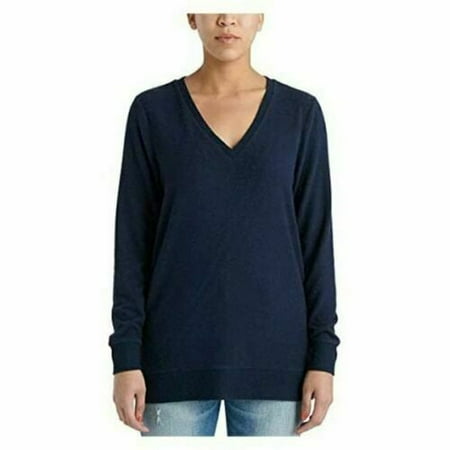 Lucky Brand Ladies' V-Neck Tunic Long Sleeves Pullover (Navy,M)