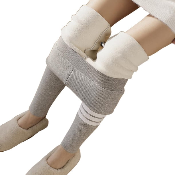Forro Polar Para Mujer, Mallas Gruesas Elásticas De Cintura Alta Con Tira De Hilos, Pantalones De Yoga Cálidos Térmicos Para Invierno, Pantalones Para Senderismo Y Correr Minnieouse HA046624-05