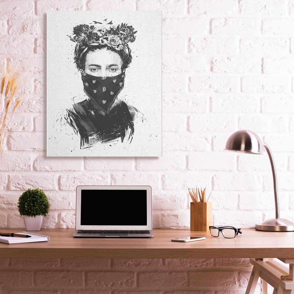 Stupell Industries Rebel Girl Female Empowerment Portrait Iconic Faces Canvas Wall Art Design by Balazs Solti