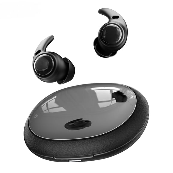 HTC NE76 Sleep Earbuds, Ultra Thin Bluetooth 6.0 Wireless Earbuds for Side Sleepers with AI Translation and Noise Reducing Design, Black