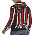 thumbnail image 6 of Honeii USA Flag Cross Pattern Mens Hoodies Men's Loose Sleeve Sweatshirt,Pullover Hooded Sweatshirt for Men,Essentials Hoodie-X-Large, 6 of 7
