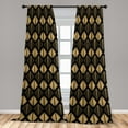 thumbnail image 2 of Art Deco Window Curtains, 20s 30s Vibes with a Seashell Inspired Geometric Shape Repetition, Lightweight Decor 2-Panel Set with Rod Pocket, Pair of - 28"x63", Pale Mustard and Dark Grey, by Ambesonne, 2 of 3