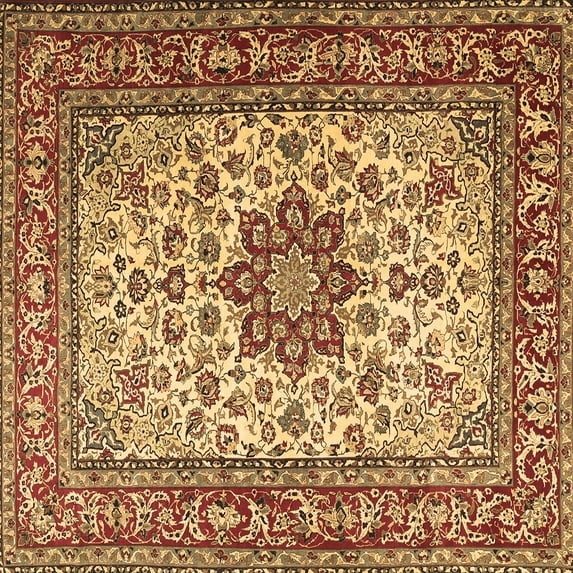 Ahgly Company Indoor Square Persian Brown Traditional Area Rugs, 7' Square