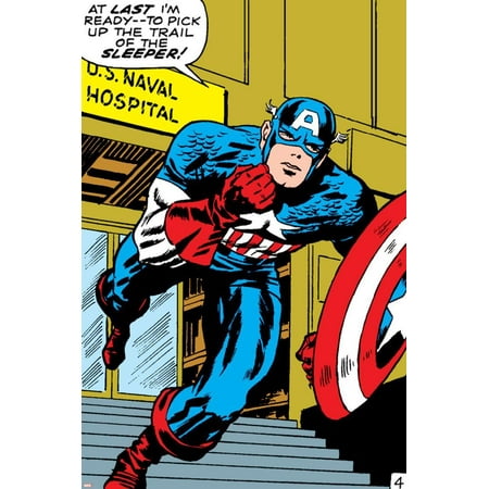 Marvel Comics Retro: Captain America Comic Panel, U.S. naval Hospital Poster Wall