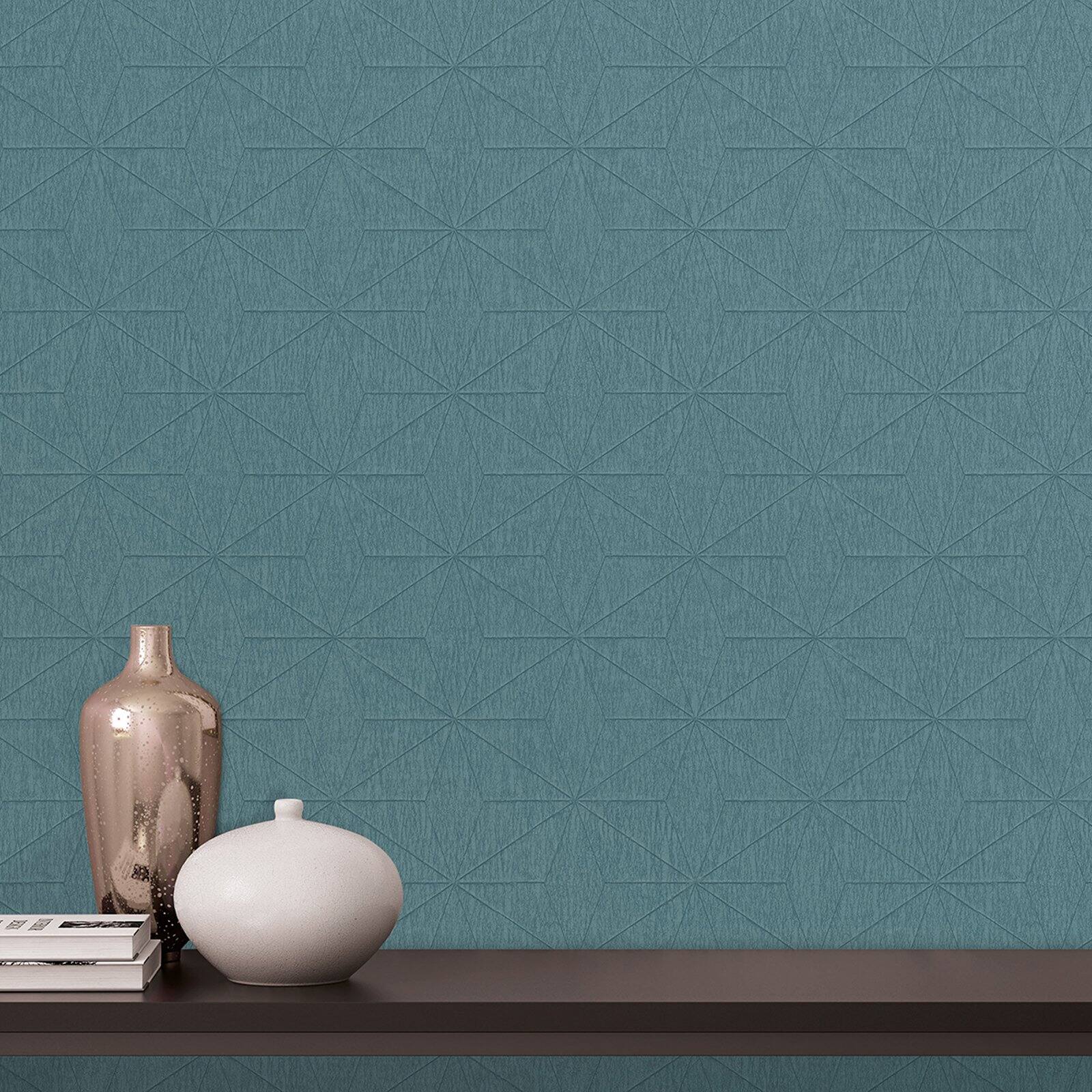 Fine Decor Bernice White Geometric Wallpaper, 20.5-in by 33-ft, 56.4 sq. ft