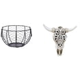 thumbnail image 1 of Cesta de alambre para guardar huevos, cesta tejida de alambre de hierro, cesta rústica para frutas y verduras con cabeza de , adorno decorativo de, 1 of 8
