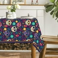 thumbnail image 4 of Dia de Muertos Tablecloth 60x84 Inch Rectangular, Day of The Dead Halloween Mexico Sugar Skull Table Cover for Party Picnic Dinner Decor, 4 of 6