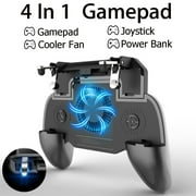 Mobile GamePad For PUBG Cooler Cooling Fan L1 R1 Shooter Controller Handle  Joystick Metal Trigger with 2000/4000mAh Power Bank - 