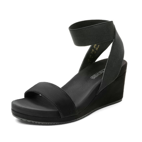 DREAM PAIRS Women's Elastica Ankle Strap Open Toe Platform Wedge Sandals