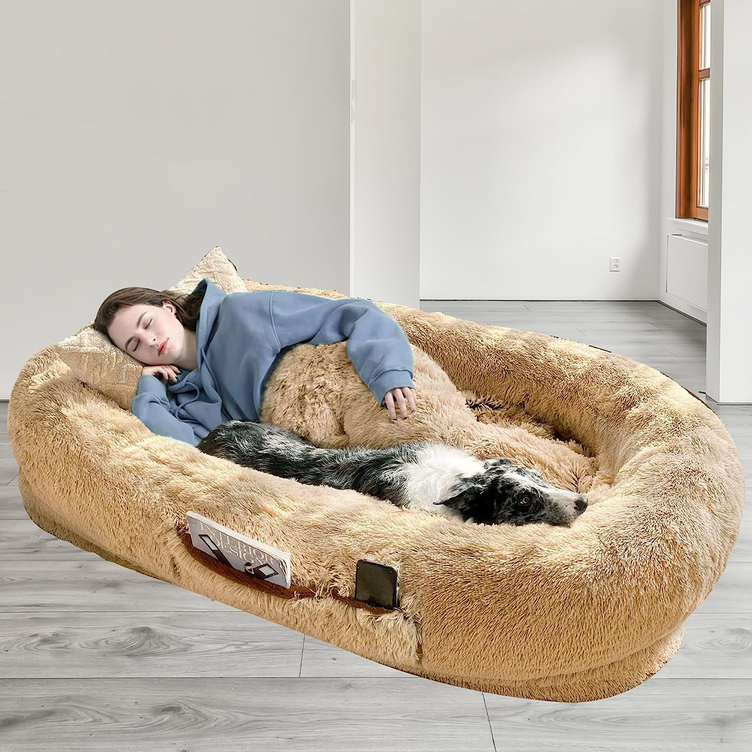 OrganaBark Human Dog Bed For Oversized Pets And Humans Washable Faux organabark-human-dog-bed-for-oversized-pets-and-humans-washable-faux