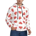 thumbnail image 2 of Uemuo Hand Drawn Strawberry Pattern Men's Hoodie - Casual Pullover Hoodie with Kangaroo Pocket, Stylish Hooded Sweatshirt for Everyday Wear-4X-Large, 2 of 7